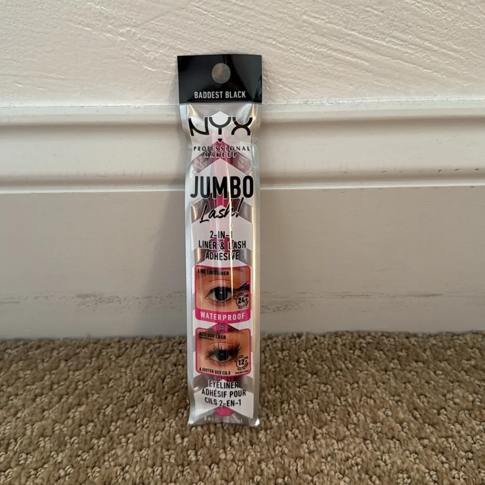NYX PROFESSIONAL MAKEUP Jumbo Lash 2-In-1 Eyeliner & Lash Adhesive Baddest Black